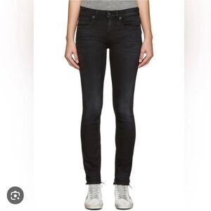 NWT R13 Allison Skinny Stratford Black Distressed Size 25